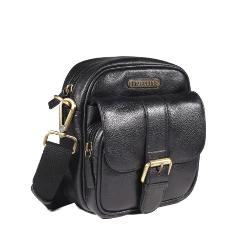 Morral de Cuero en color Negro - 1260 - Gino Rodinis