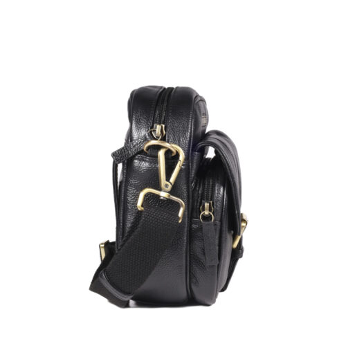 Morral de Cuero en color Negro - 1260 - Gino Rodinis