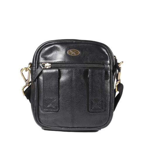 Morral de Cuero en color Negro - 1260 - Gino Rodinis