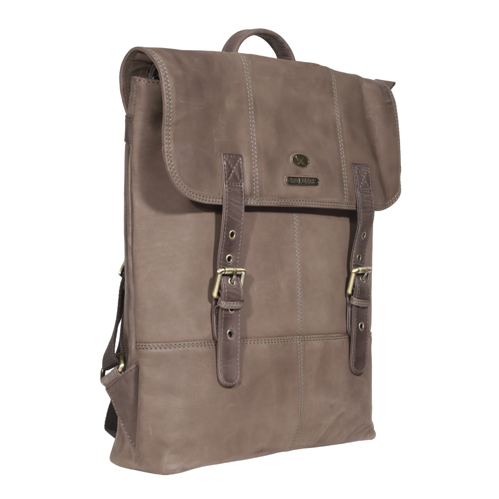 Mochila de Cuero, Color Café, Modelo 2101 - Gino Rodinis