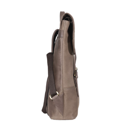 Mochila de Cuero, Color Café, Modelo 2101 - Gino Rodinis