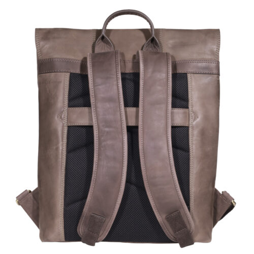 Mochila de Cuero, Color Café, Modelo 2101 - Gino Rodinis