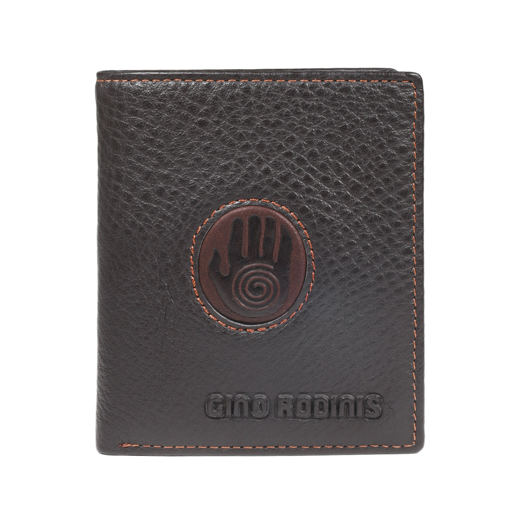 Billetera de cuero, colección Etnica, Modelo 930 Mano de la Vida - Gino Rodinis