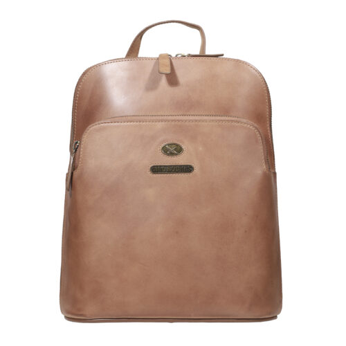 Mochila de Cuero, Color Camel, Modelo 2105 - Gino Rodinis