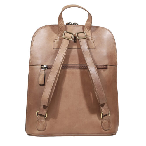 Mochila de Cuero, Color Camel, Modelo 2105 - Gino Rodinis