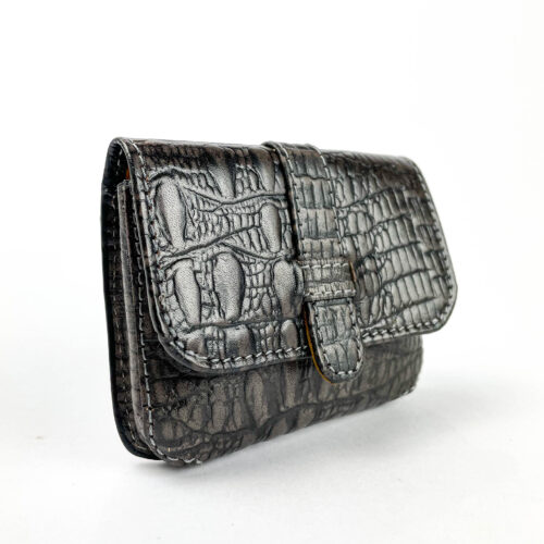 Monedero - Tarjetero Croco 783 Gris/Amarillo - Imagen 2