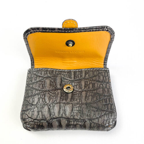 Monedero - Tarjetero Croco 783 Gris/Amarillo - Imagen 4