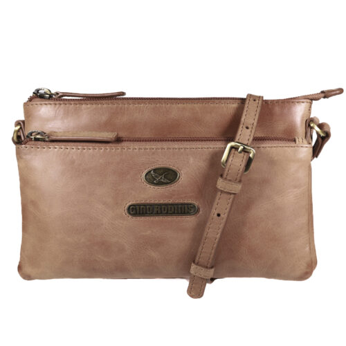 CARTERA DE CUERO MUJER - COLOR CAMEL - MODELO 2097 - GINO RODINIS