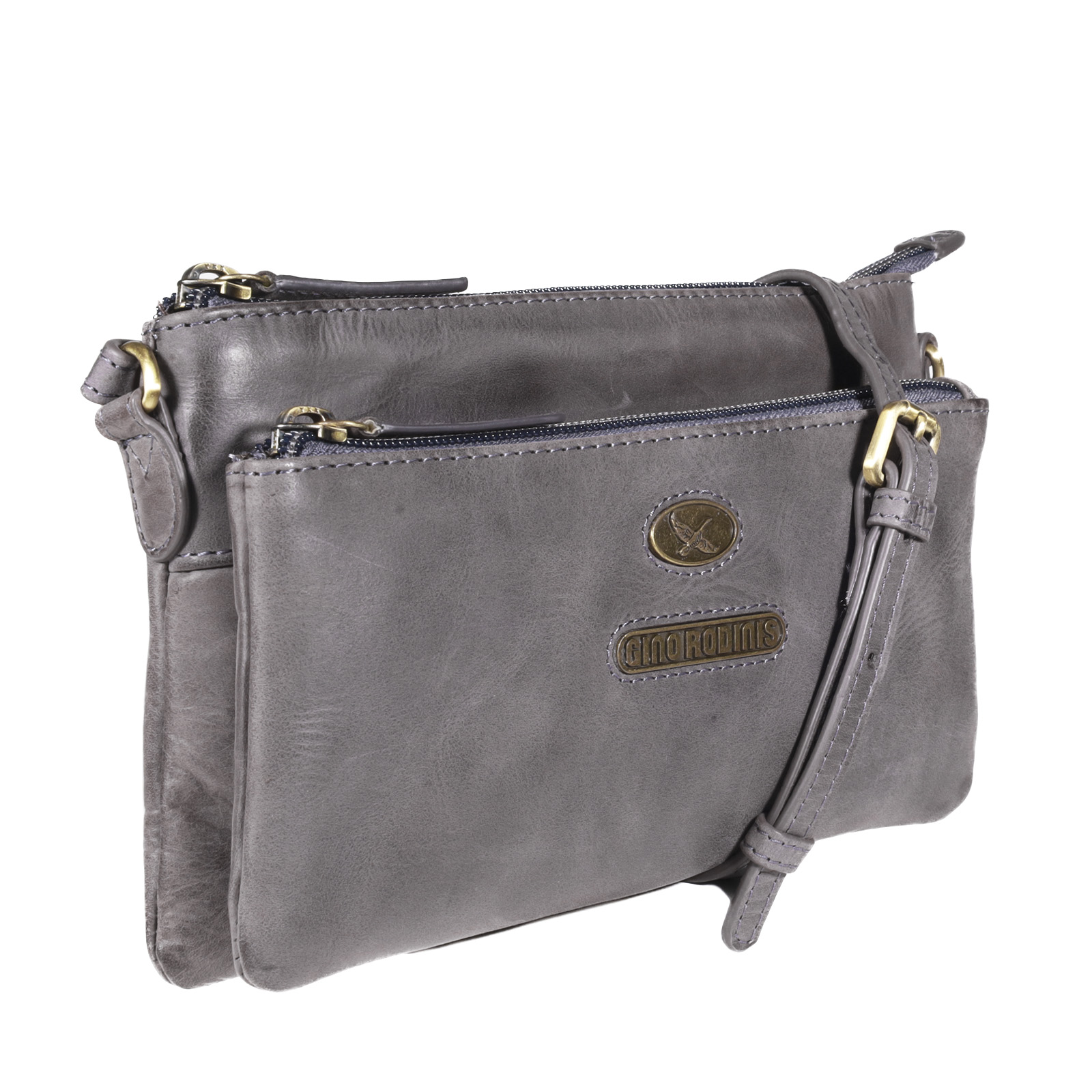 CARTERA DE CUERO MUJER - COLOR AZUL - MODELO 2097 - GINO RODINIS