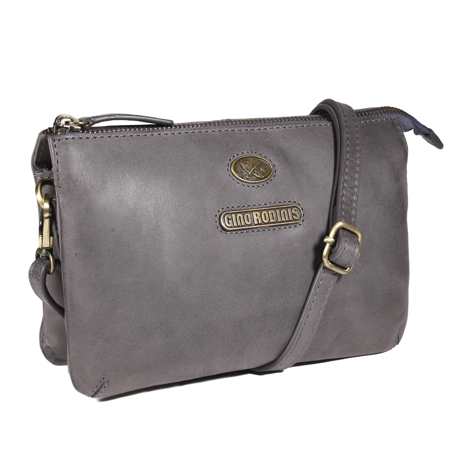 CARTERA DE CUERO MUJER - COLOR AZUL - MODELO 2096 - GINO RODINIS