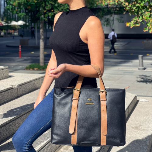 Tote Bag 2203 Negro/Beige - Imagen 6