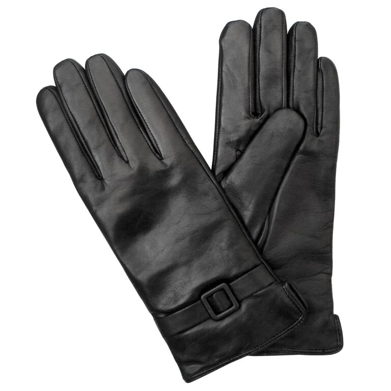 Guante de cuero Mujer, Modelo G211 en color Negro