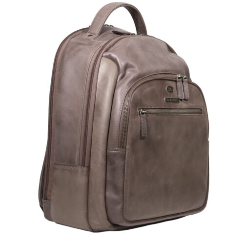 Mochila de Cuero, Color Café, Modelo 2113 - Gino Rodinis