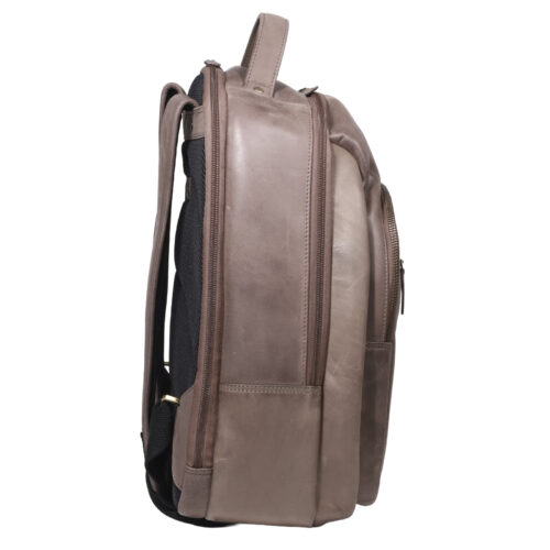 Mochila de Cuero, Color Café, Modelo 2113 - Gino Rodinis