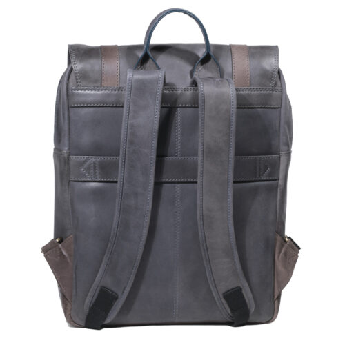 Mochila de Cuero, Color Azul, Modelo 2114 - Gino Rodinis