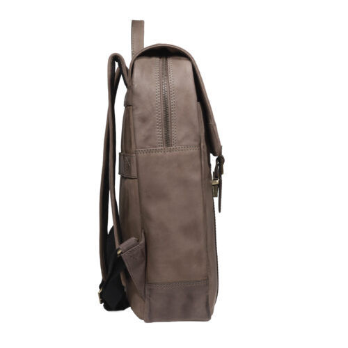 Mochila de Cuero, Color Café, Modelo 2114 - Gino Rodinis