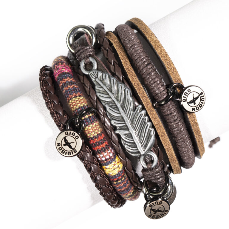 Vista Frontal de Brazalete 4 secciones color Marrón | B353