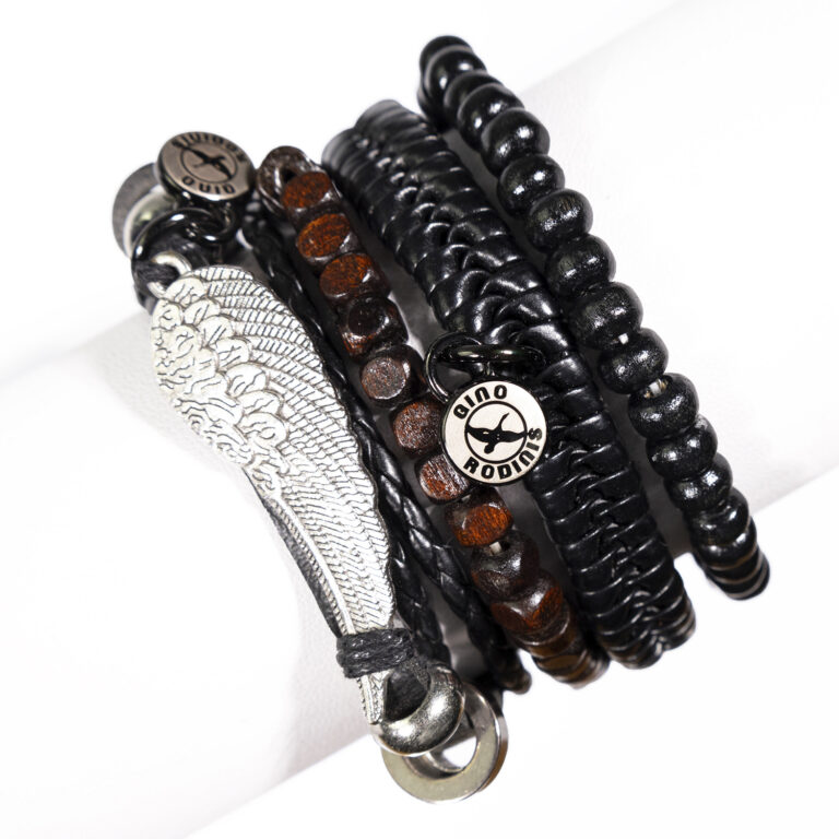 Vista Lateral de Brazalete color Negro - Café | B356