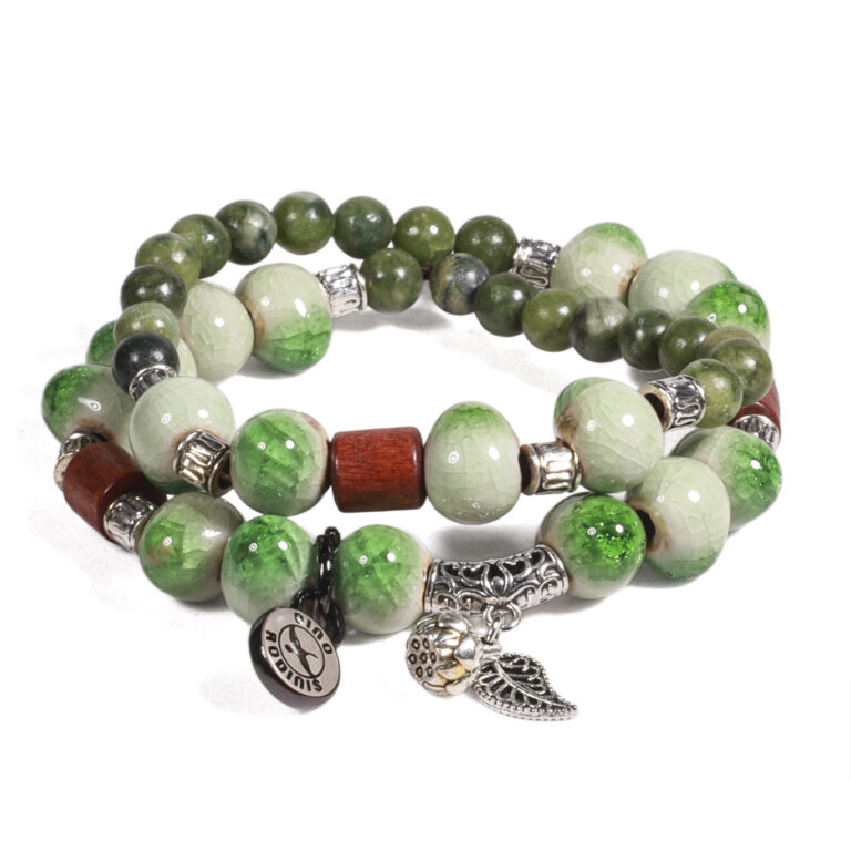 vista frontal de Brazalete B393 Verde jade
