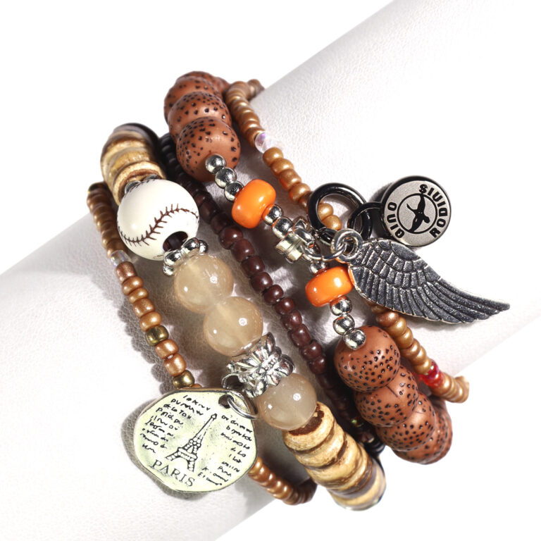 vista frontal de Brazalete B403 Café