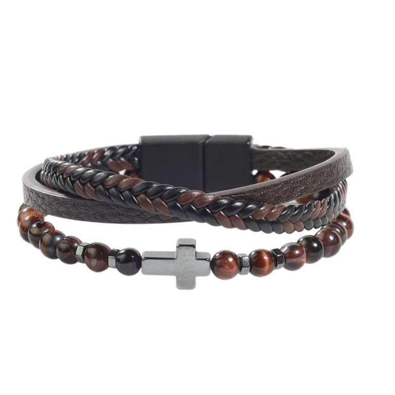 Vista Frontal de Brazalete Café| B413