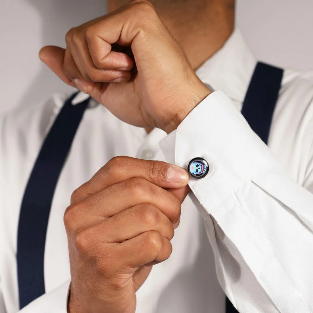 Cubre Botón Esmaltado Calavera Colores | TB017 - Imagen 4