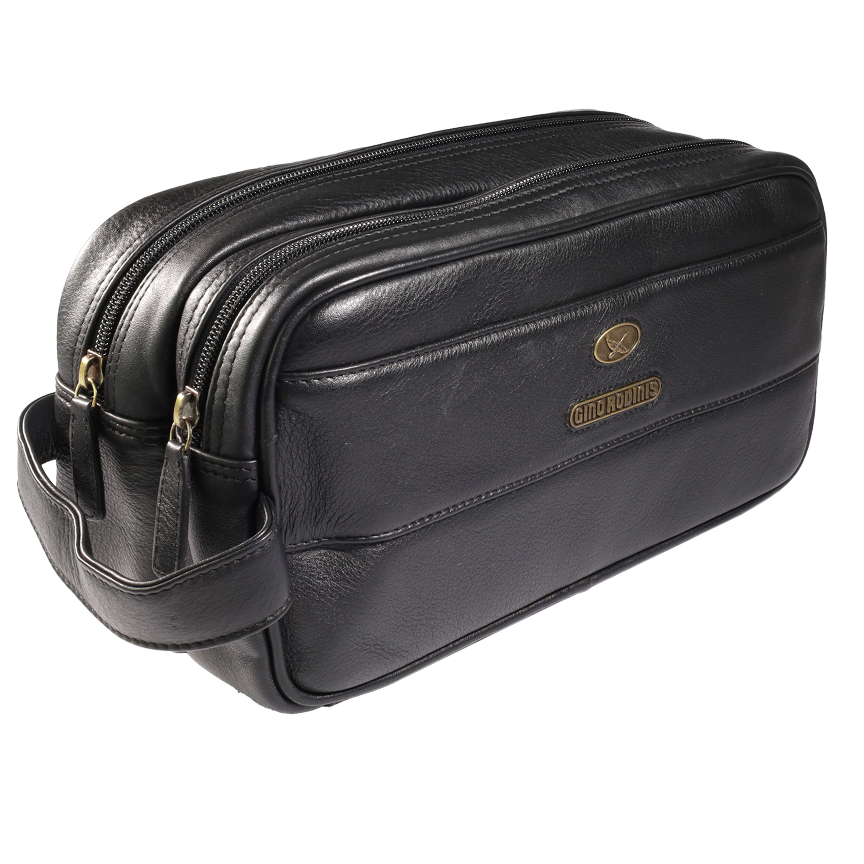 Vista Frontal - Lateral de Necessaire 2451 color Negro - Gino Rodinis