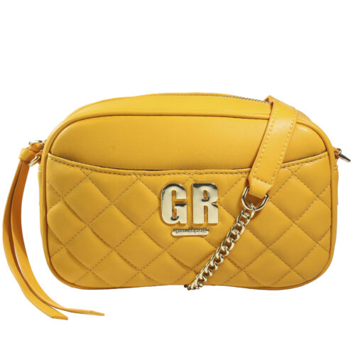 Vista Frontal de Cartera - Producto exclusivo - Color Amarillo, 100% cuero | Gino Rodinis