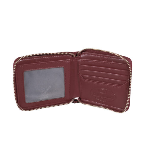 Vista Interior de Billetera de Mujer de cuero - Colección RAFAELLA - 1138 GUINDA - Gino Rodinis