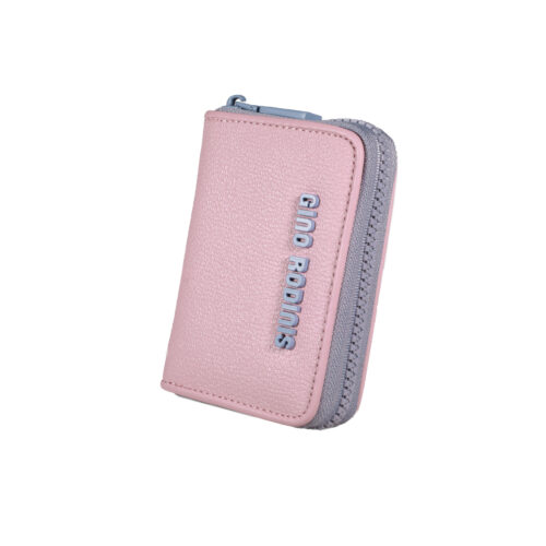 Vista Frontal de Billetera de Mujer de cuero - Colección Diana - 1147Rosado - Gino Rodinis