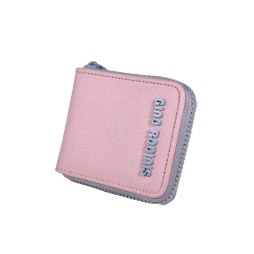 Vista Frontal de Billetera de Mujer de cuero - Colección Diana - 1148 Rosado - Gino Rodinis