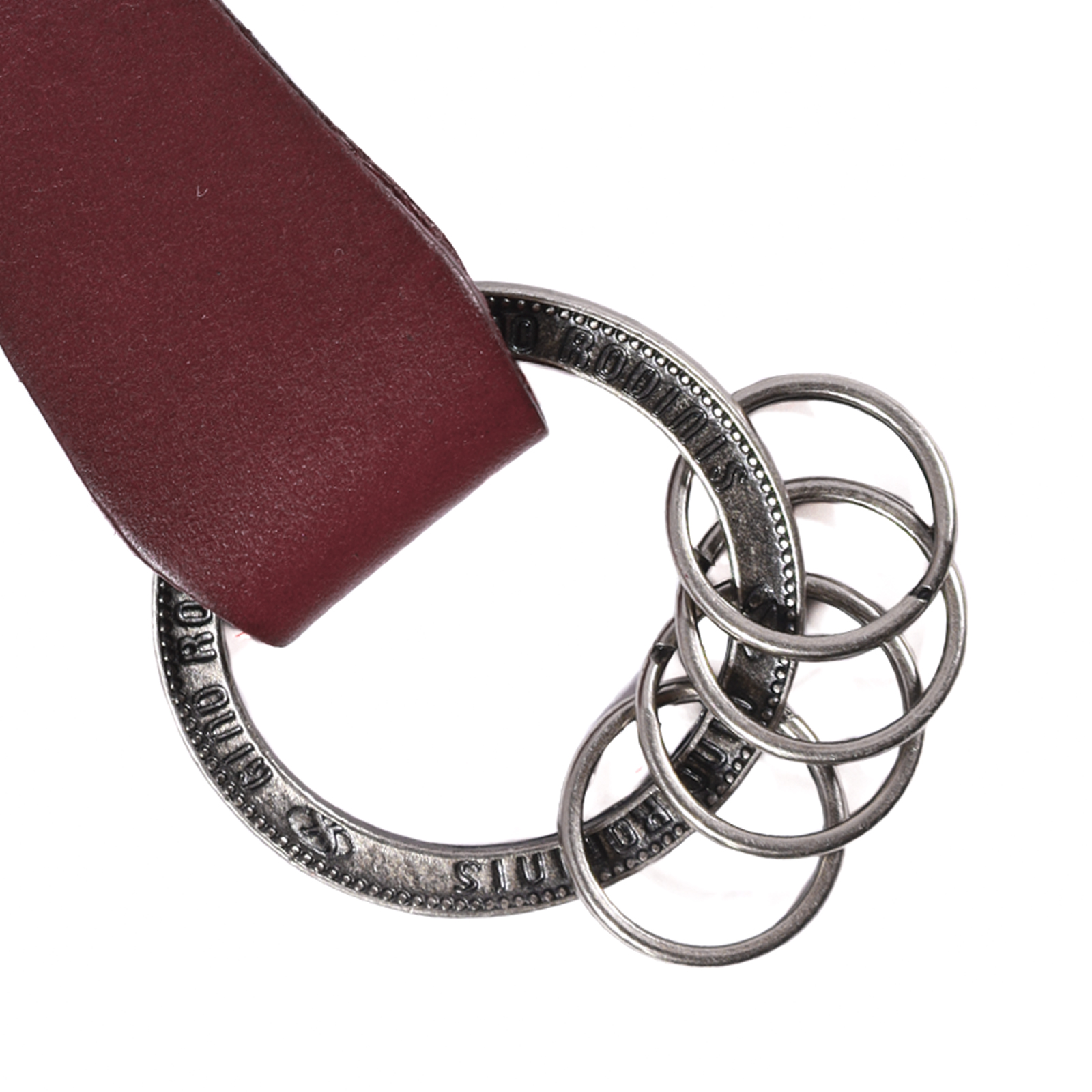 Llavero de cuero Hombre - Modelo LL118 en color Burdeo