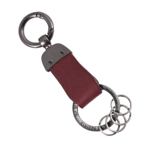 Llavero de cuero Hombre - Modelo LL118 en color Burdeo