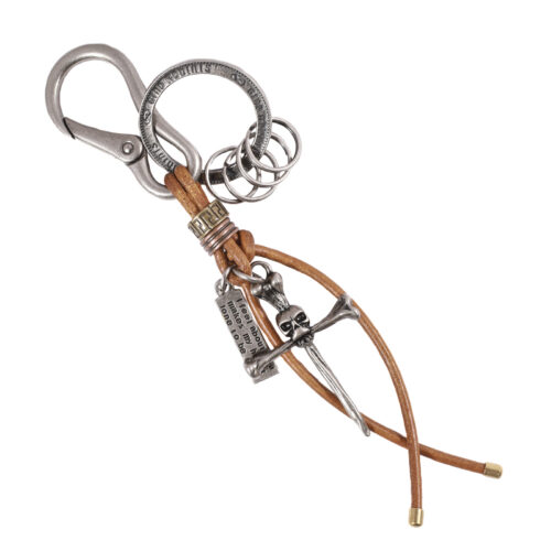 Llavero de cuero Hombre - Modelo LL121 en color Camel
