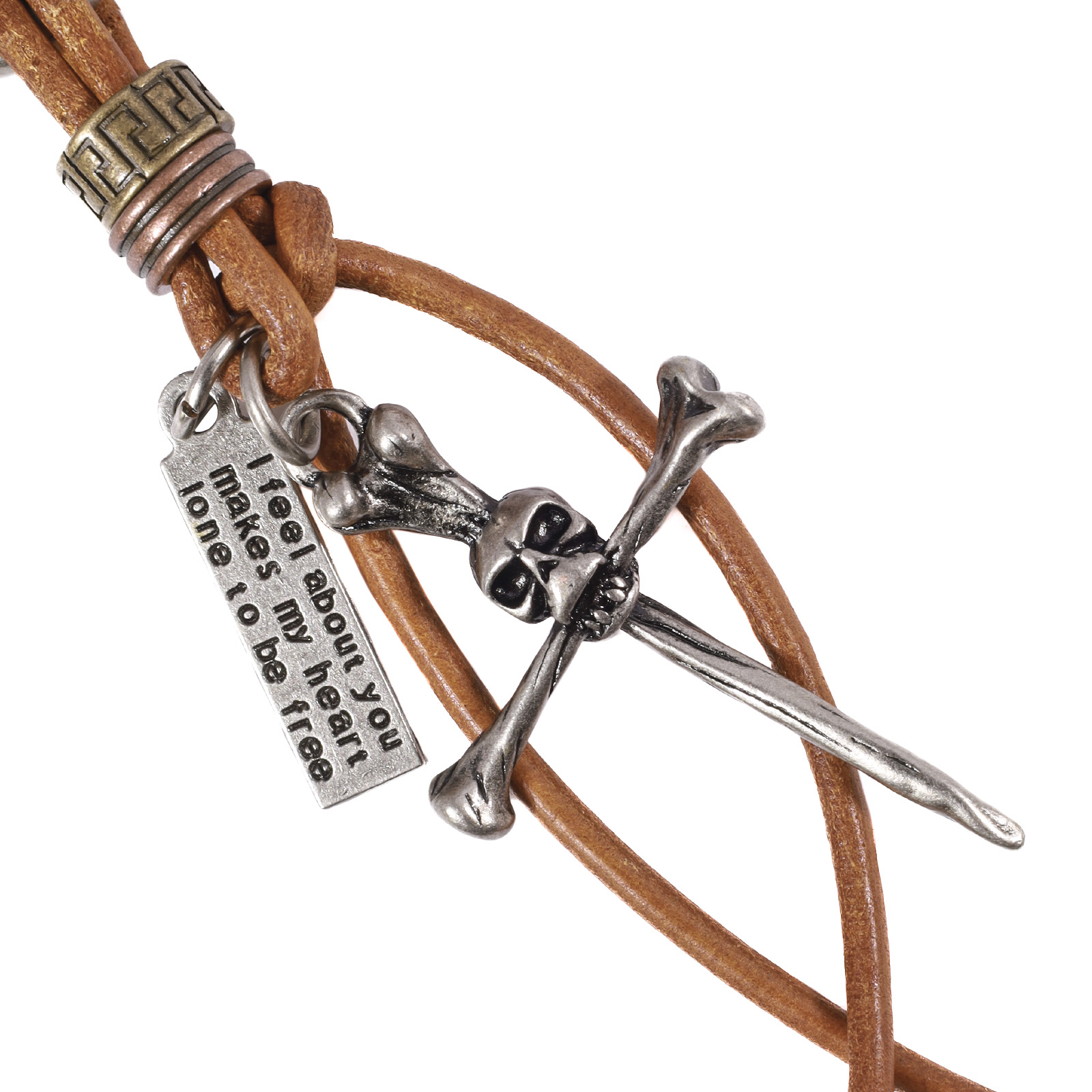 Llavero de cuero Hombre - Modelo LL121 en color Camel