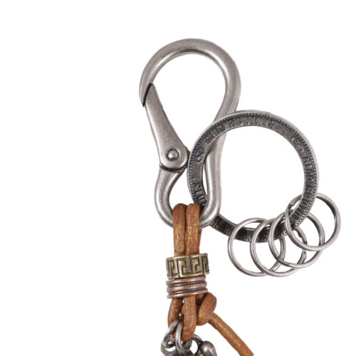 Llavero de cuero Hombre - Modelo LL121 en color Camel
