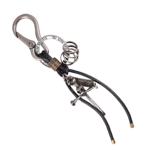Llavero de cuero Hombre - Modelo LL121 en color Negro