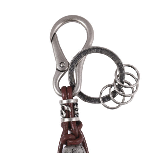 Llavero de cuero Hombre - Modelo LL122 en color Burdeo