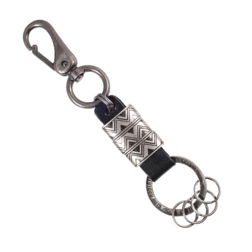 Llavero de cuero Hombre - Modelo LL123 en color Negro