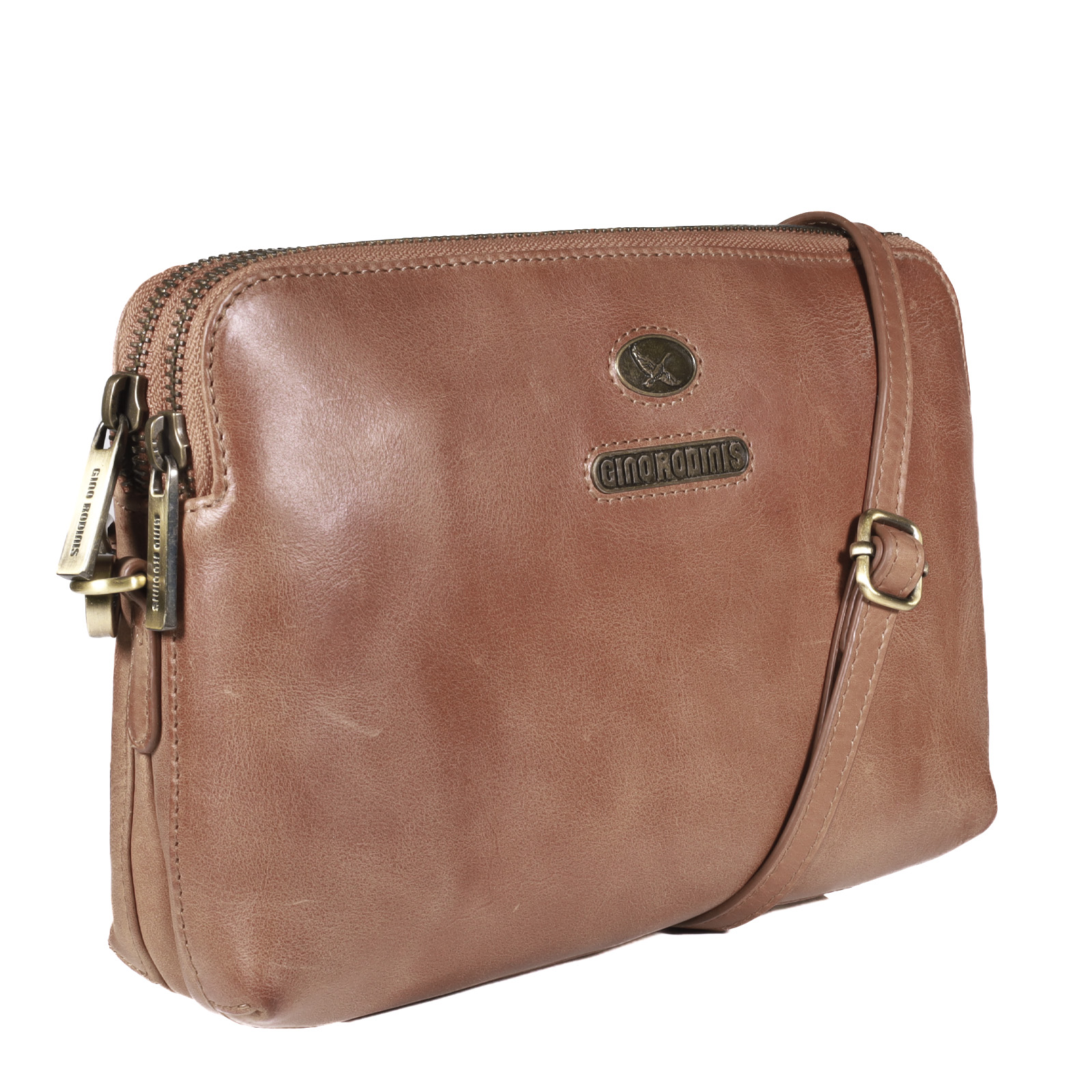 CARTERA DE CUERO MUJER - COLOR CAMEL - MODELO 2098 - GINO RODINIS