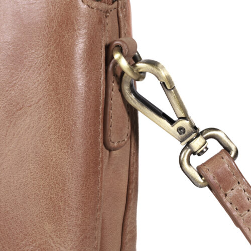 CARTERA DE CUERO MUJER - COLOR CAMEL - MODELO 2098 - GINO RODINIS