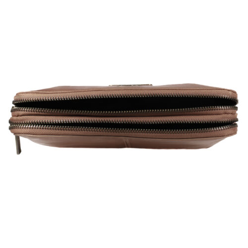 CARTERA DE CUERO MUJER - COLOR CAMEL - MODELO 2098 - GINO RODINIS