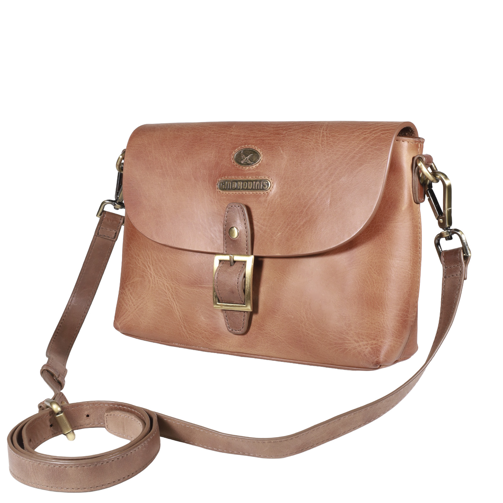 CARTERA DE CUERO MUJER - COLOR Camel- MODELO 2130- GINO RODINIS