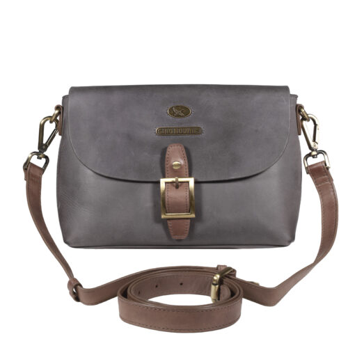 CARTERA DE CUERO MUJER - COLOR grafito- MODELO 2130- GINO RODINIS