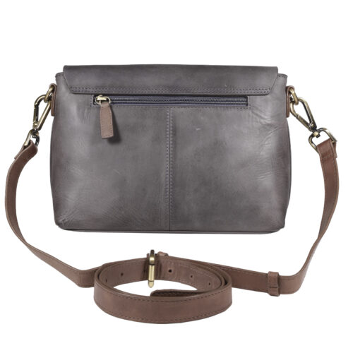 CARTERA DE CUERO MUJER - COLOR grafito- MODELO 2130- GINO RODINIS