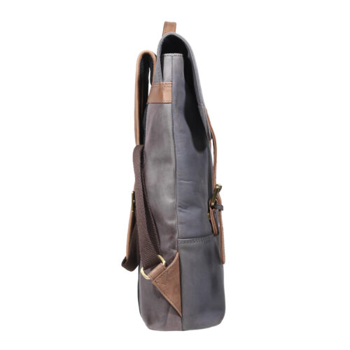 Mochila de Cuero, Color Azul, Modelo 2101 - Gino Rodinis