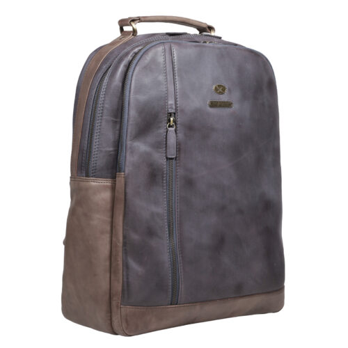 Mochila de Cuero, Color Azul, Modelo 2102 - Gino Rodinis
