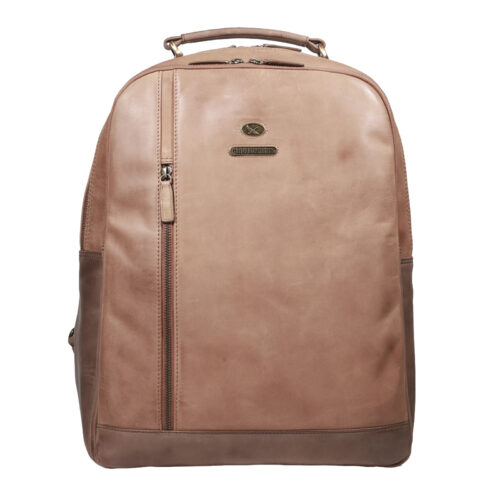 Mochila de Cuero, Color Camel, Modelo 2102 - Gino Rodinis