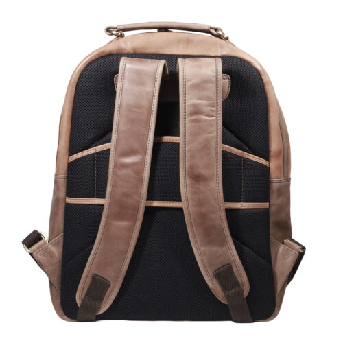 Mochila de Cuero, Color Camel, Modelo 2102 - Gino Rodinis