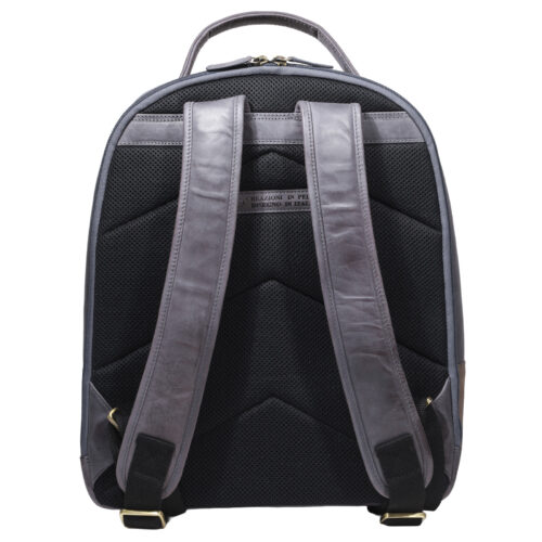 Mochila de Cuero, Color Azul, Modelo 2113 - Gino Rodinis